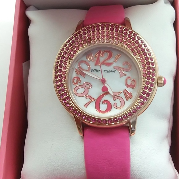 Betsey Johnson New Hot Pink Glittery Watch main image 5